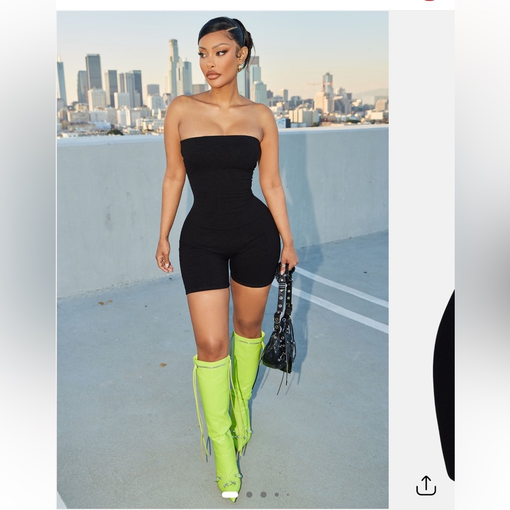 Black Strapless Romper